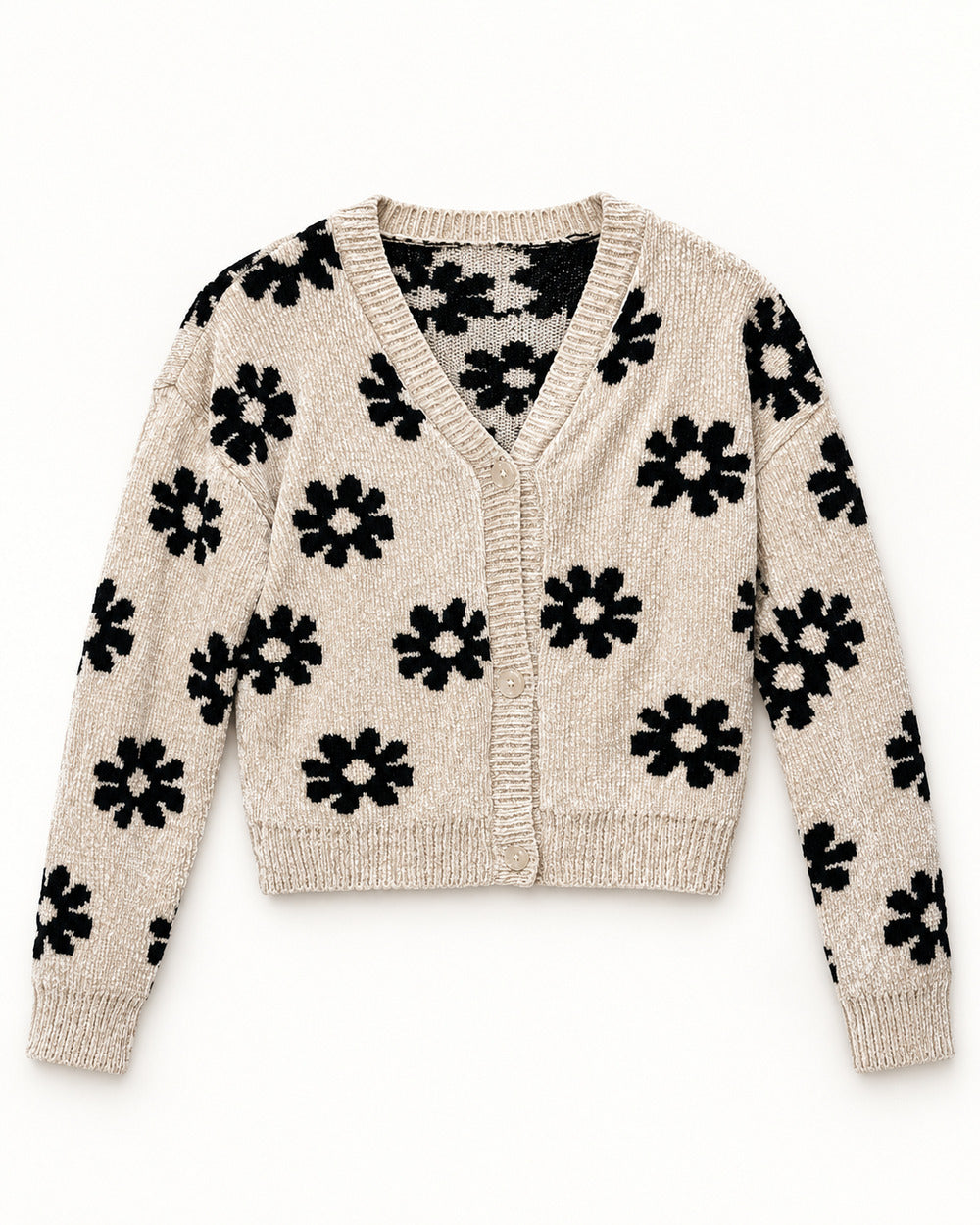 Black women's preloved heavy button cardigan, VW-HBC256
