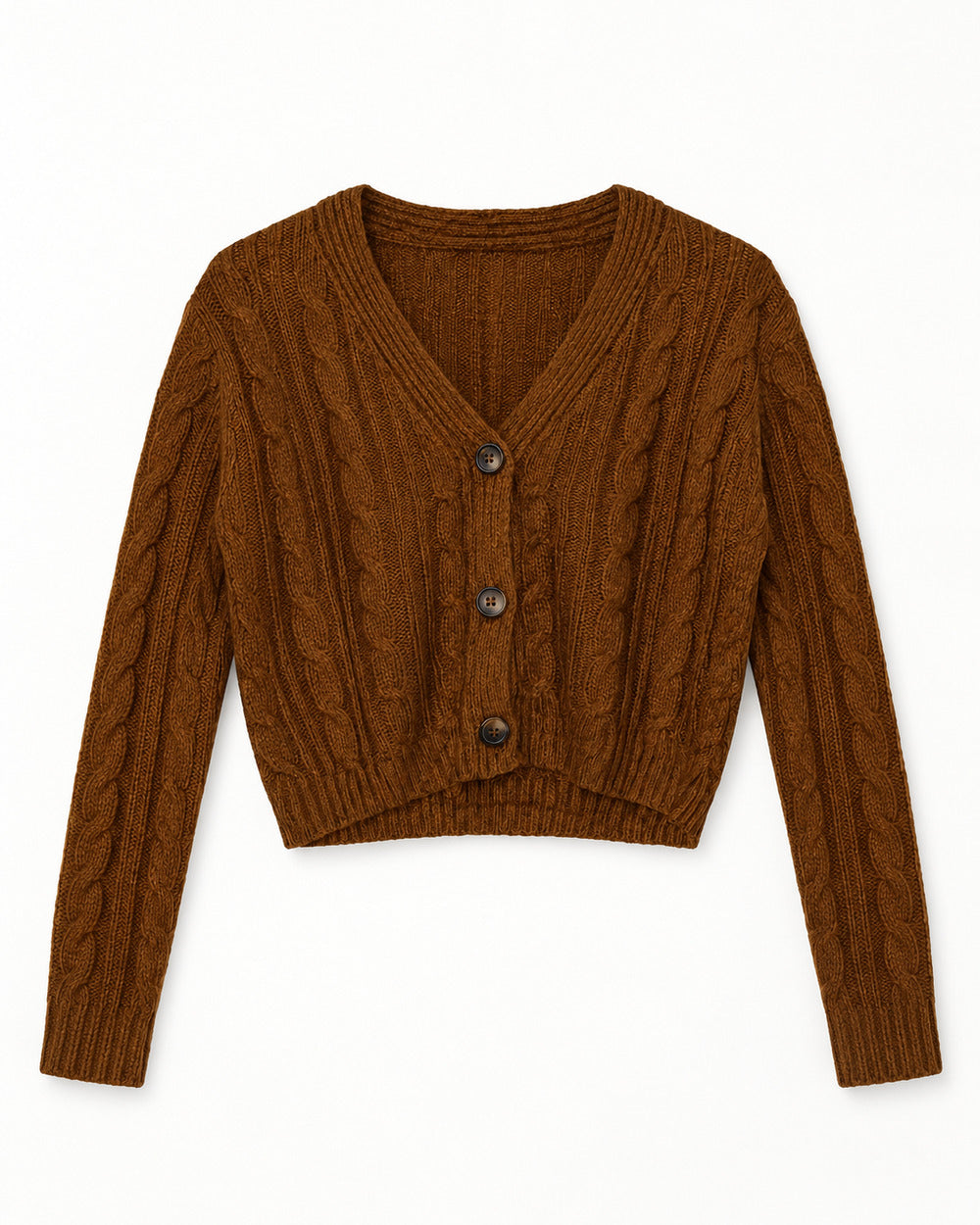 Rust women's preloved heavy button cardigan, VW-HBC258