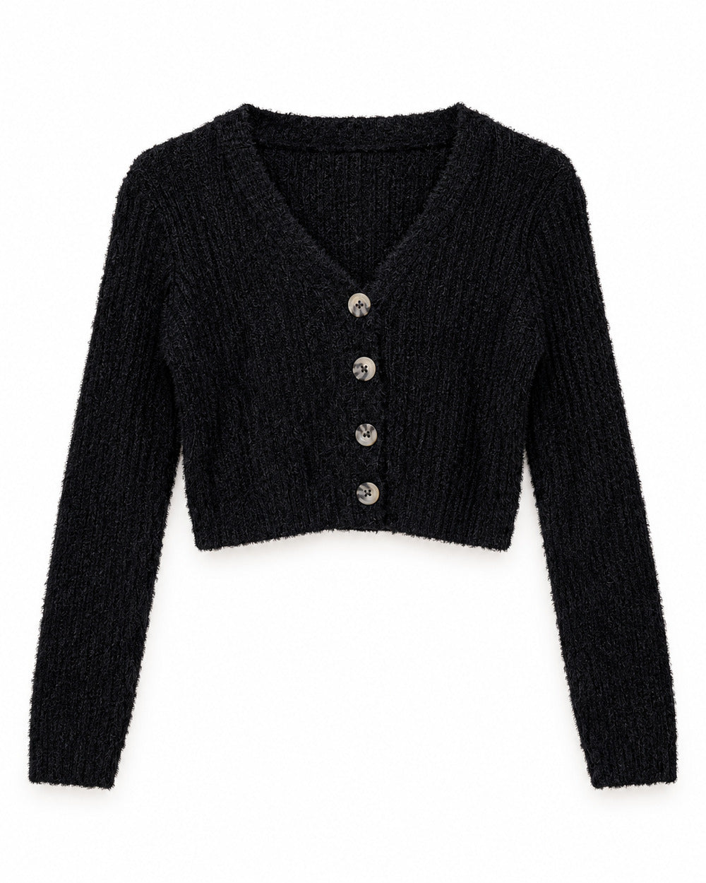 Charcoal Grey women's preloved heavy button cardigan, VW-HBC269