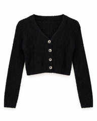Charcoal Grey women's preloved heavy button cardigan, VW-HBC269