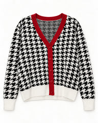 Black women's preloved heavy button cardigan, VW-HBC280