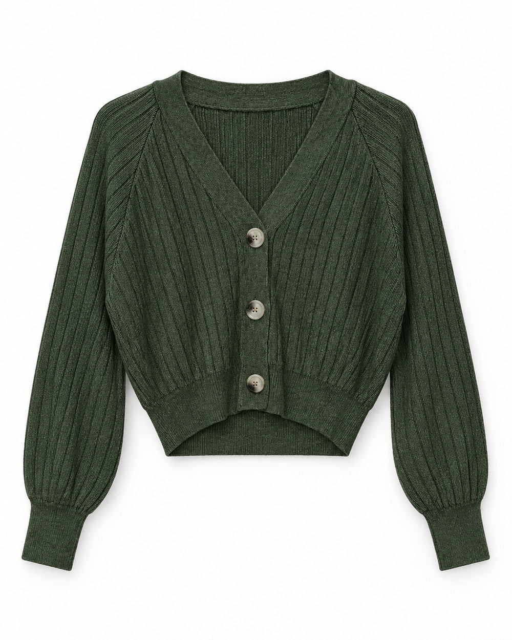Olive women's preloved heavy button cardigan, VW-HBC283