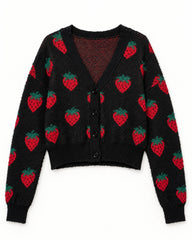 Black & Charcoal Grey women's preloved heavy button cardigan, VW-HBC284