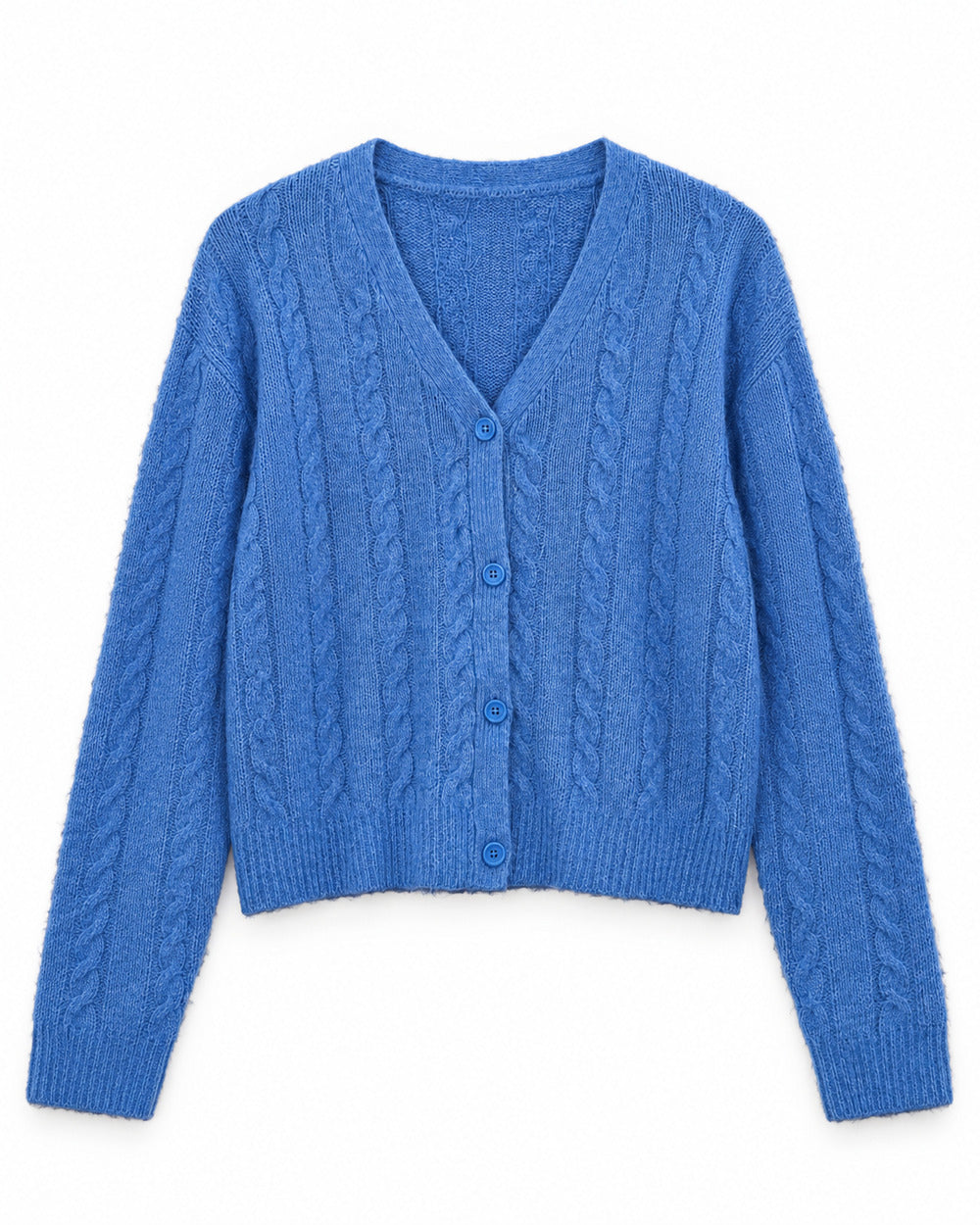Blue women's preloved heavy button cardigan, VW-HBC285
