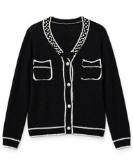 Charcoal Grey women's preloved heavy button cardigan, VW-HBC288