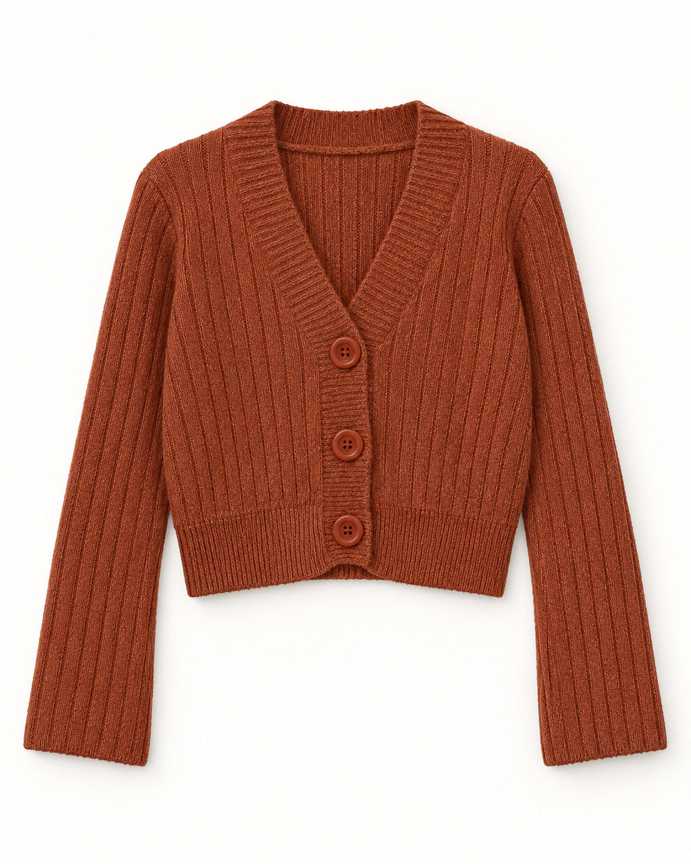 Rust women's preloved heavy button cardigan, VW-HBC289