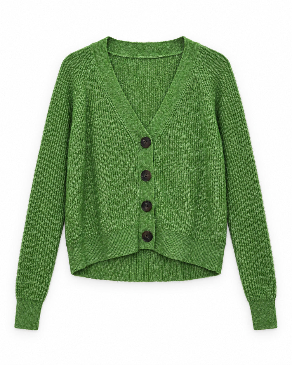 Olive & Green women's preloved heavy button cardigan, VW-HBC290