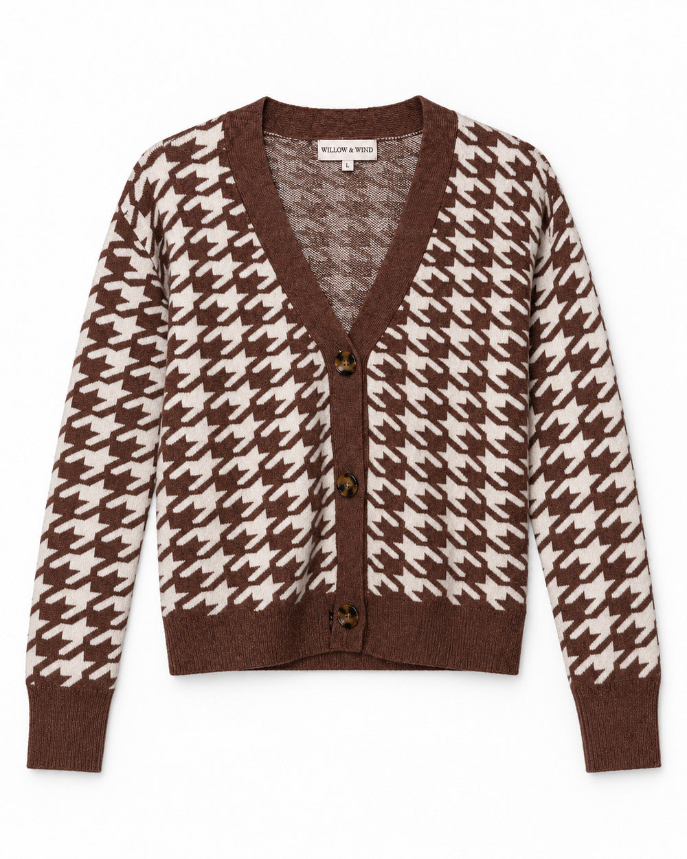 Chocolate Brown women's preloved heavy button cardigan, VW-HBC291