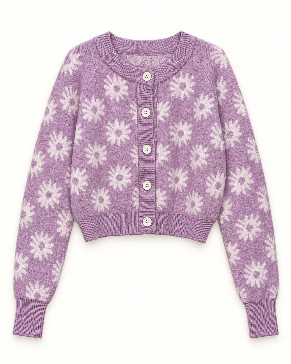 Lilac & Blush Pink women's preloved heavy button cardigan, VW-HBC292