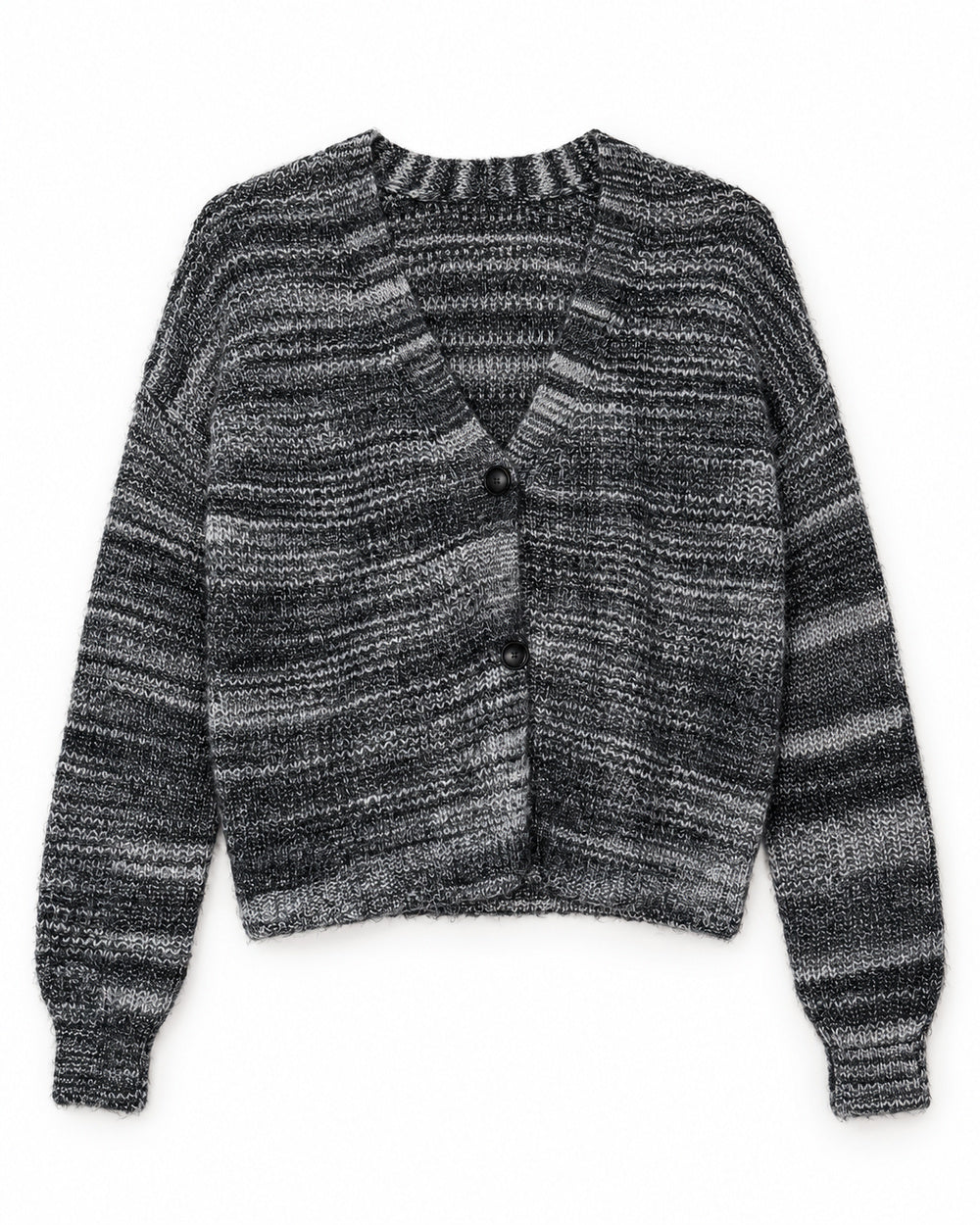 Charcoal Grey & Grey women's preloved heavy button cardigan, VW-HBC306