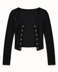 Charcoal Grey women's preloved heavy button cardigan, VW-HBC37