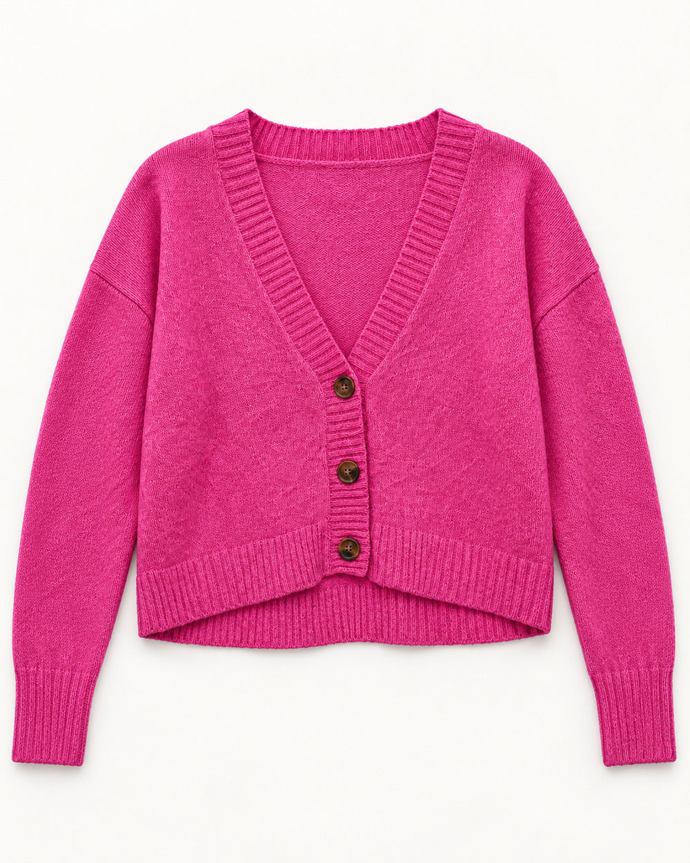 Hot Pink women's preloved heavy button cardigan, VW-HBC46