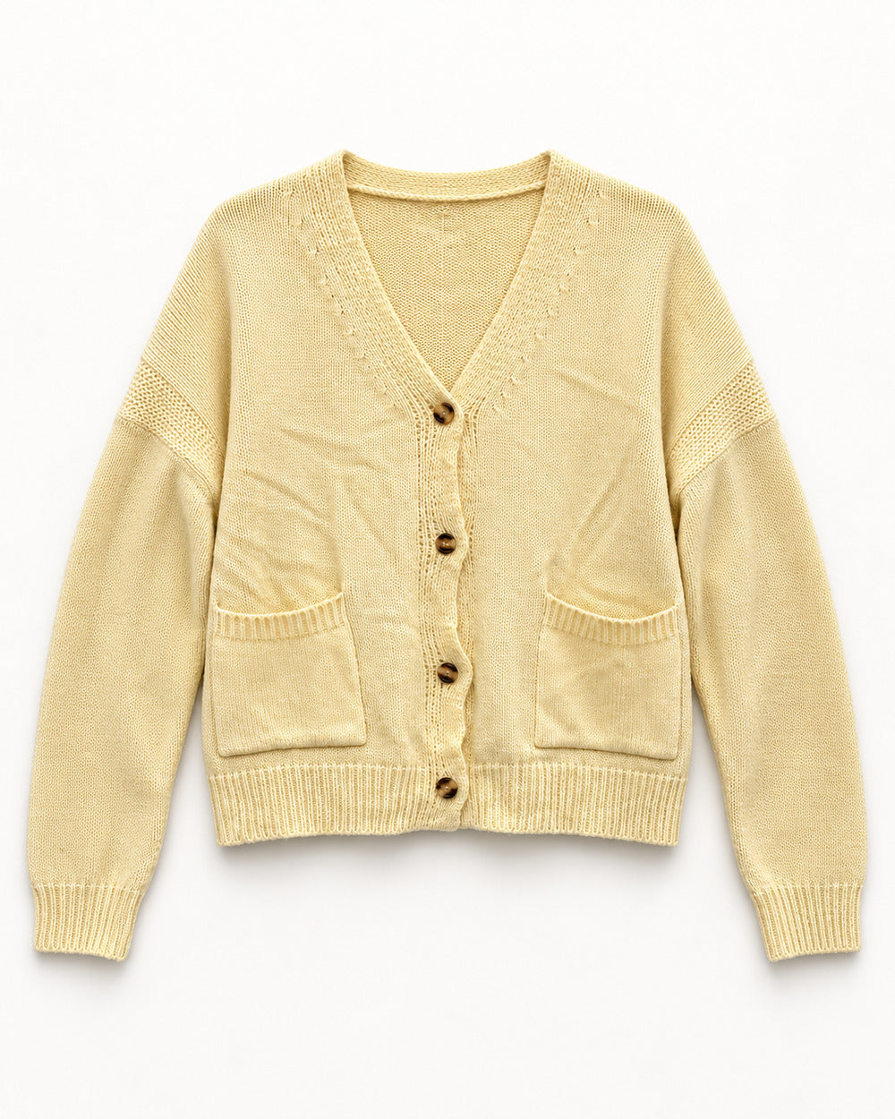 Cream & Beige women's preloved heavy button cardigan, VW-HBC57