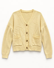 Cream & Beige women's preloved heavy button cardigan, VW-HBC57