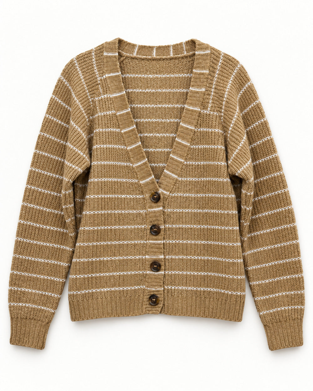 Camel & Beige women's preloved heavy button cardigan, VW-HBC66