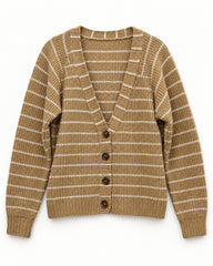 Camel & Beige women's preloved heavy button cardigan, VW-HBC66