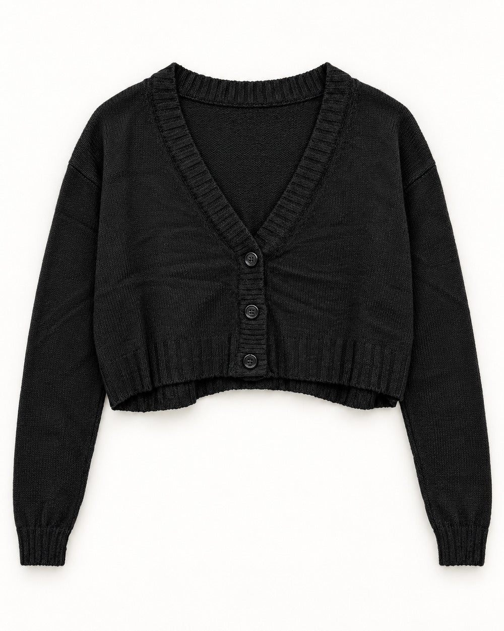 Black women's preloved heavy button cardigan, VW-HBC75