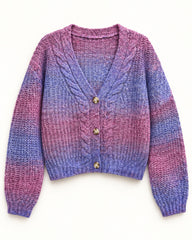 Purple & Plum women's preloved heavy button cardigan, VW-HBC76