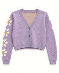 Lilac & Blush Pink women's preloved heavy button cardigan, VW-HBC80