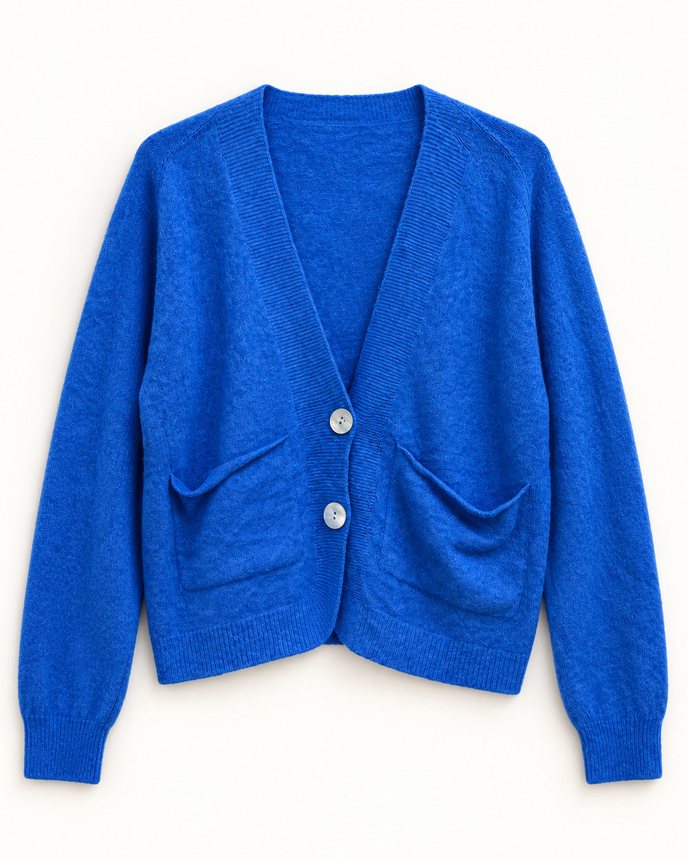 Blue women's preloved heavy button cardigan, VW-HBC84