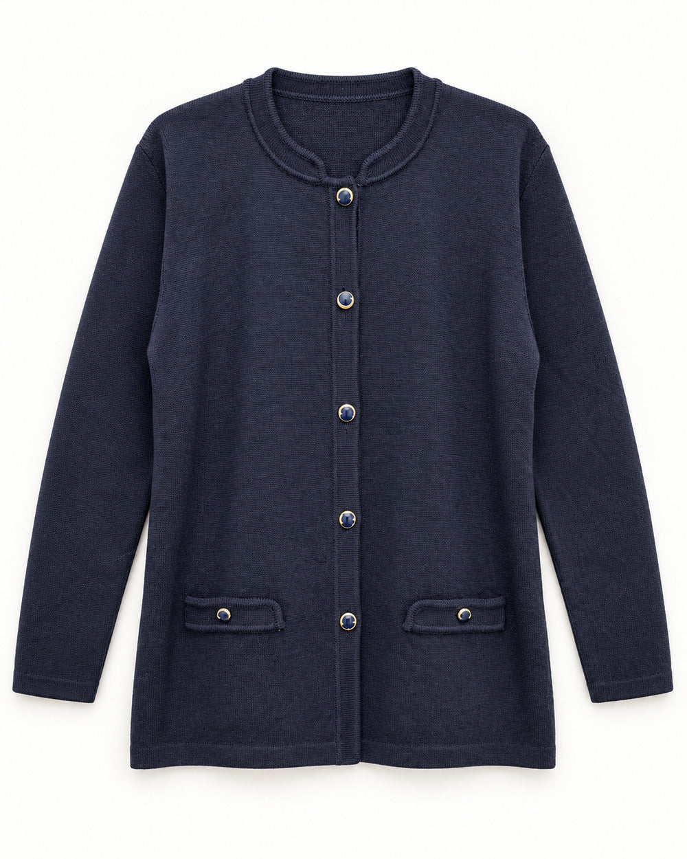 Charcoal Grey & Navy women's preloved heavy button cardigan, VW-HBC91