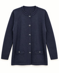 Charcoal Grey & Navy women's preloved heavy button cardigan, VW-HBC91