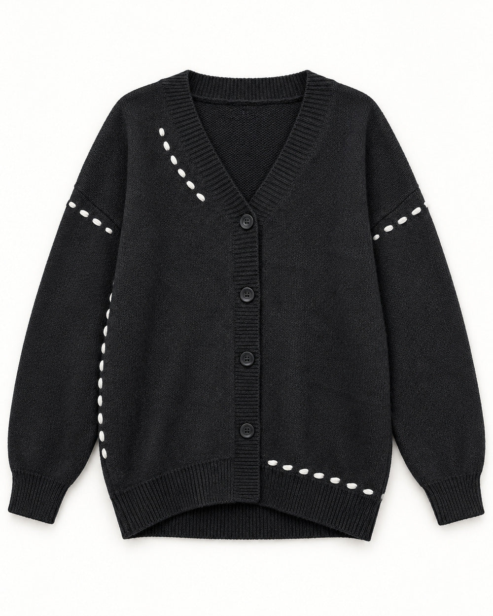 Charcoal Grey women's preloved heavy button cardigan, VW-HBC92