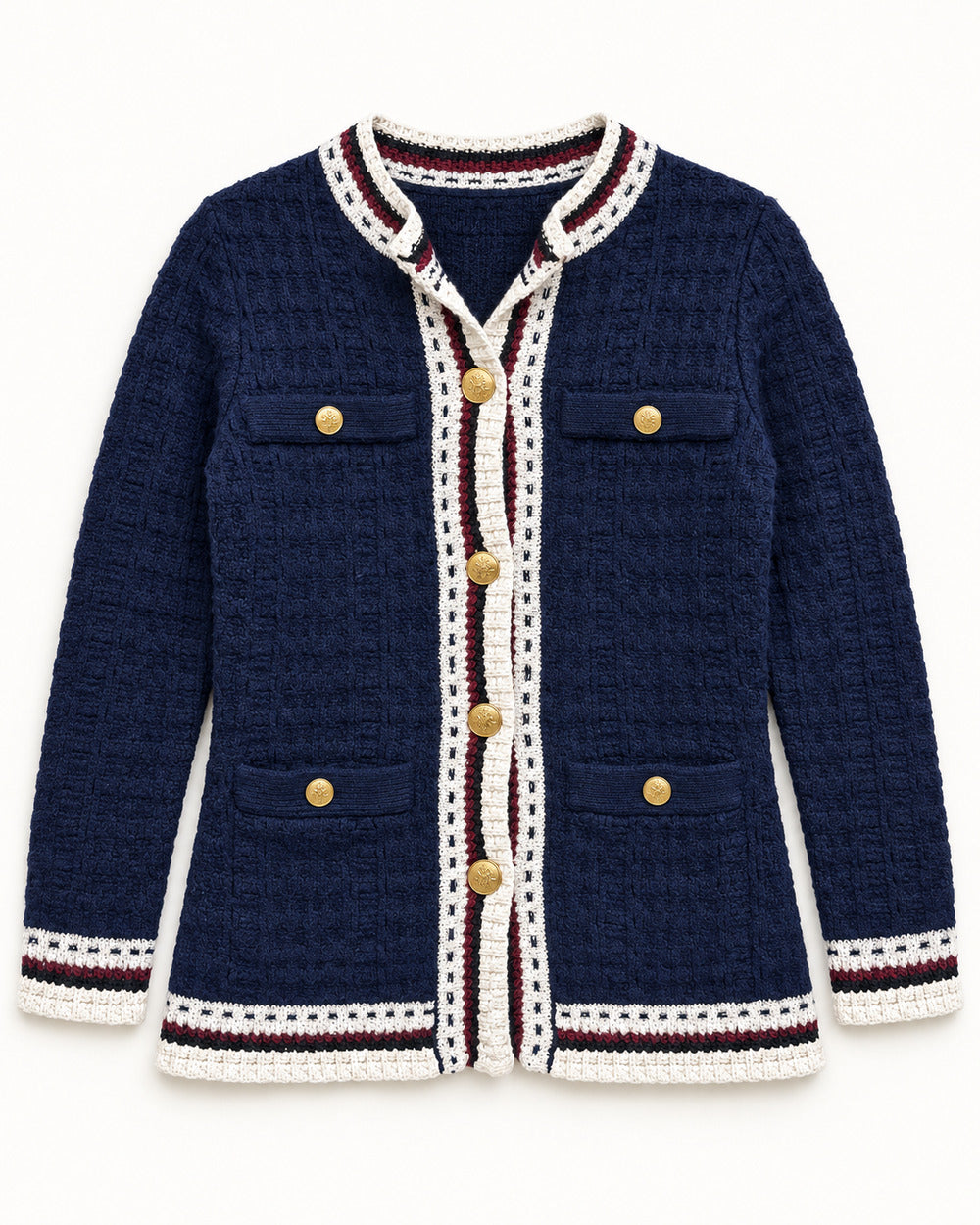 Navy women's preloved heavy button cardigan, VW-HBC93