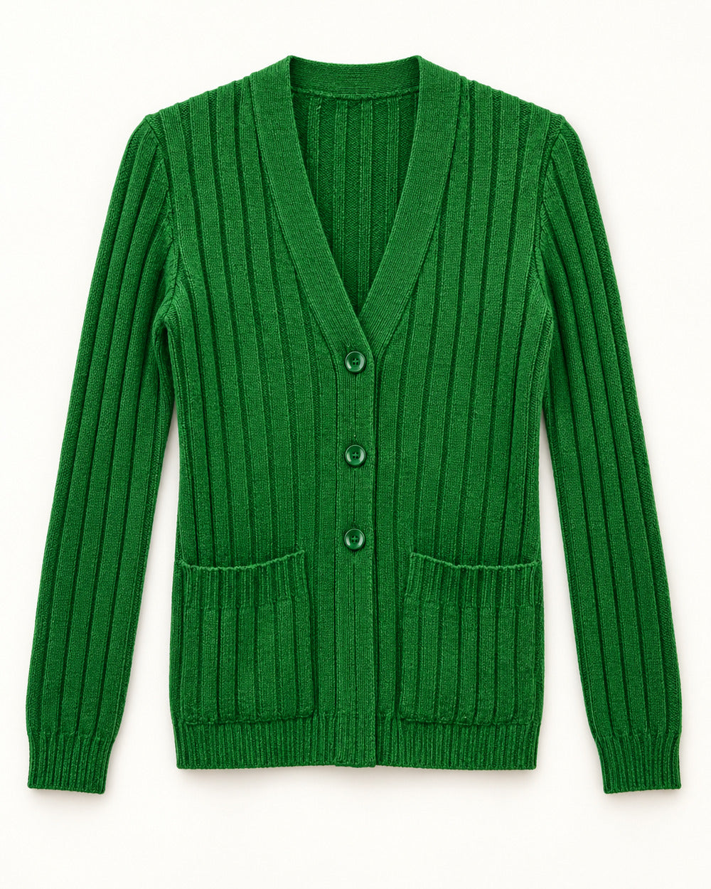 Green & Forest Green women's preloved heavy button cardigan, VW-HBC96