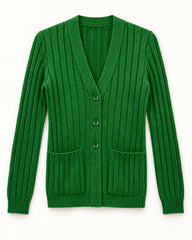 Green & Forest Green women's preloved heavy button cardigan, VW-HBC96
