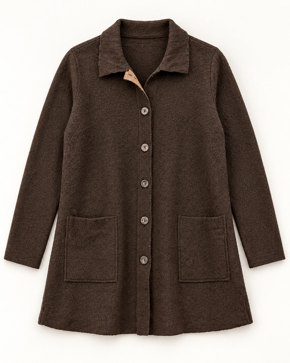 Chocolate Brown women's preloved heavy button cardigan, VW-HBC98