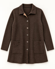Chocolate Brown women's preloved heavy button cardigan, VW-HBC98