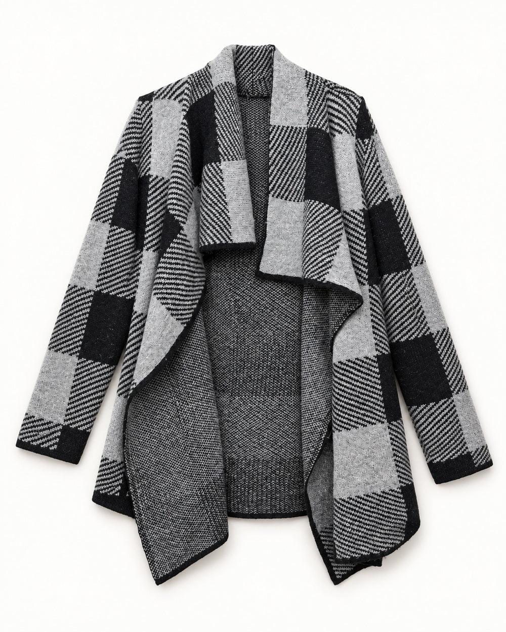 Charcoal Grey & Blush Pink women's preloved long cardigan, VW-LC01