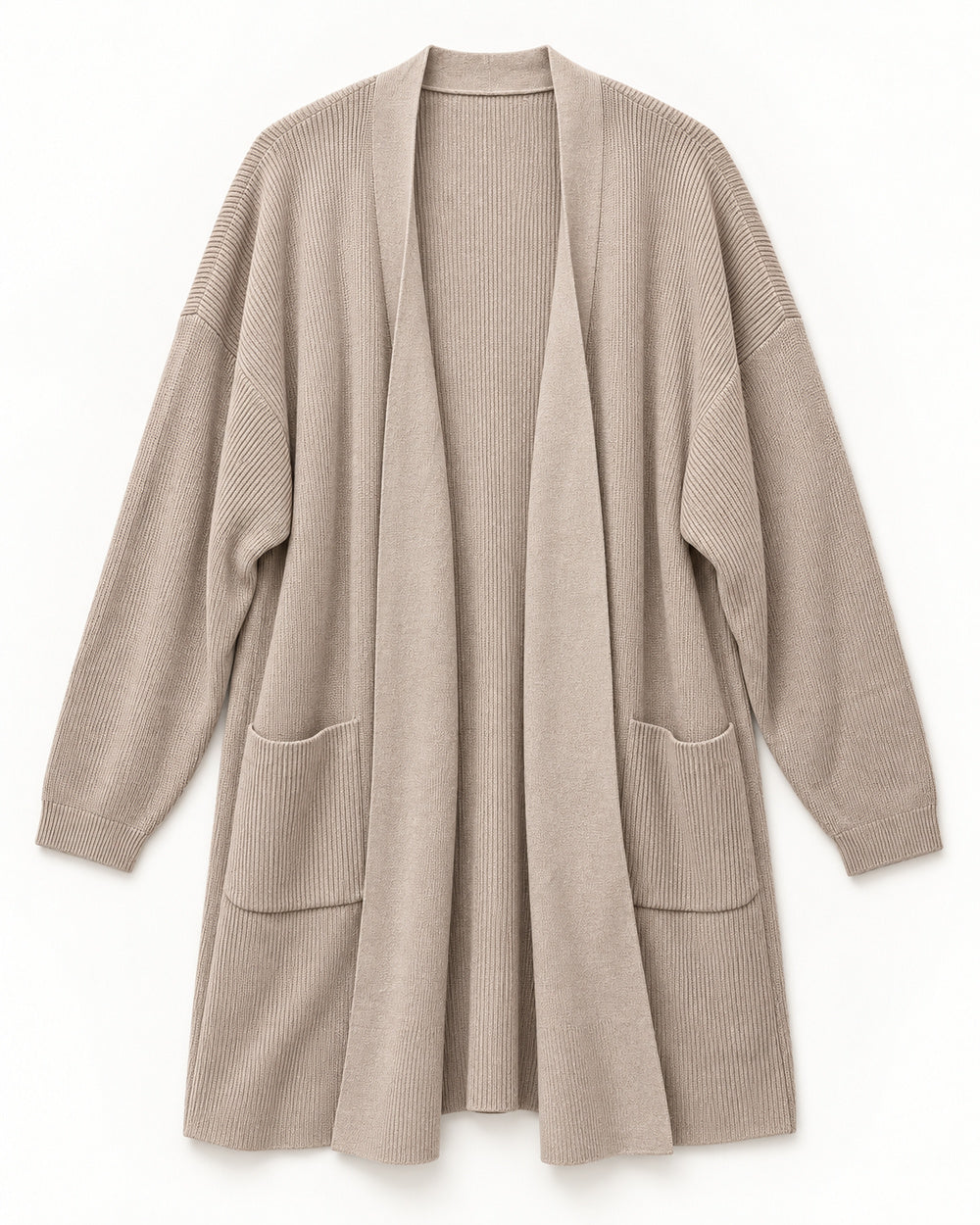 Taupe women's preloved long cardigan, VW-LC06