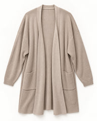 Taupe women's preloved long cardigan, VW-LC06