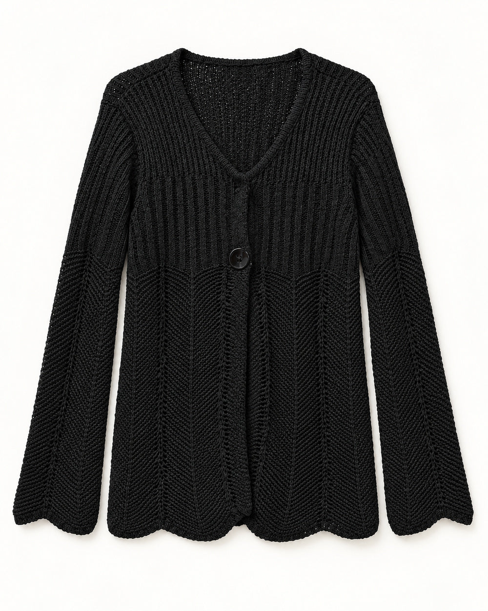 Black women's preloved long cardigan, VW-LC13