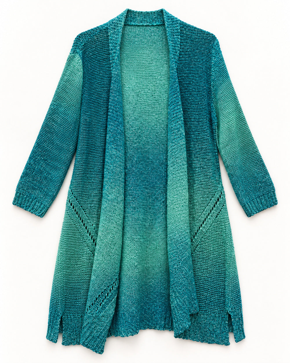 Teal & Powder Blue women's preloved long cardigan, VW-LC18