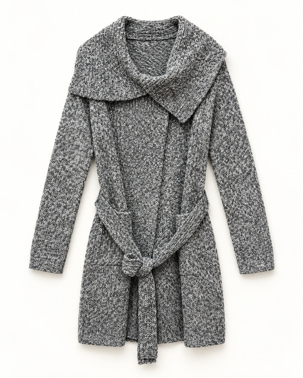 White & Taupe women's preloved long cardigan, VW-LC23