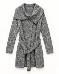 White & Taupe women's preloved long cardigan, VW-LC23