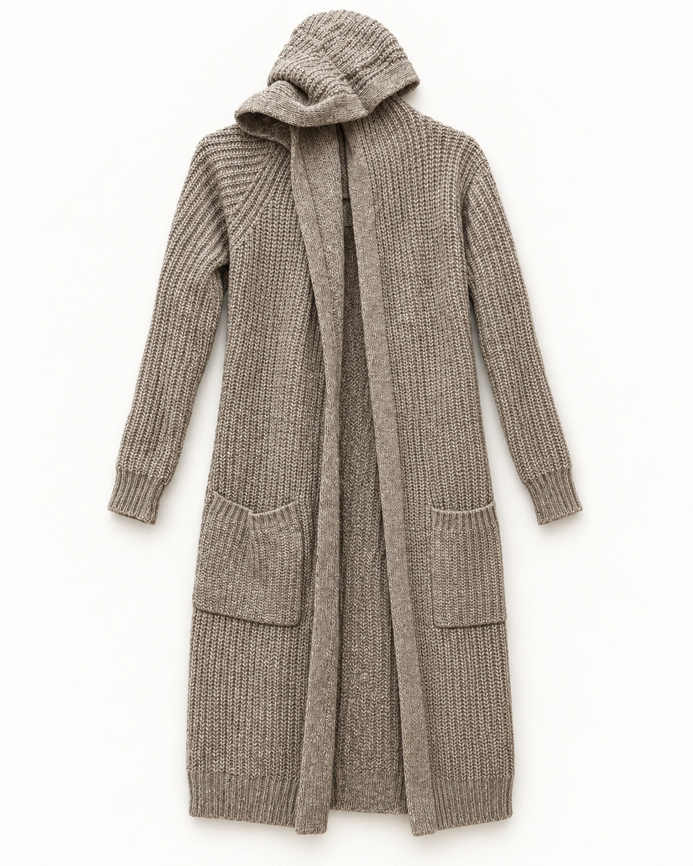 Taupe women's preloved long cardigan, VW-LC25