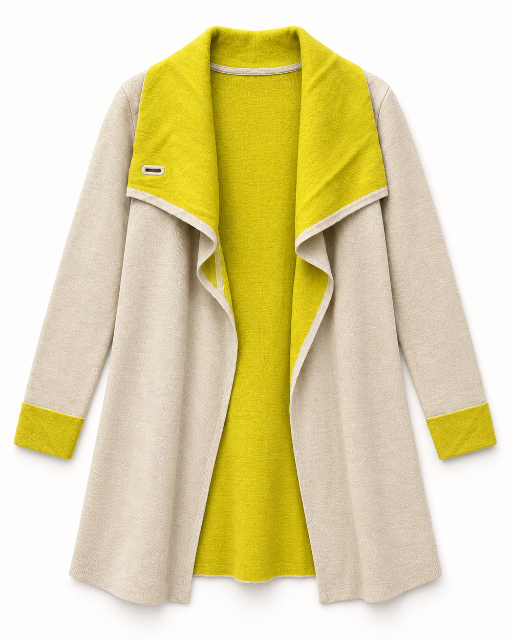 Cream & Mustard women's preloved long cardigan, VW-LC31