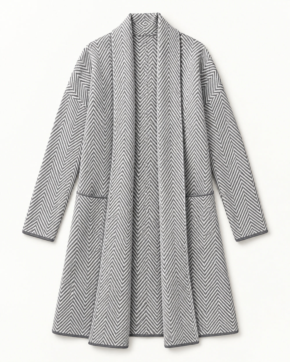 Taupe women's preloved long cardigan, VW-LC32