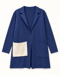Navy & Grey women's preloved long cardigan, VW-LC35