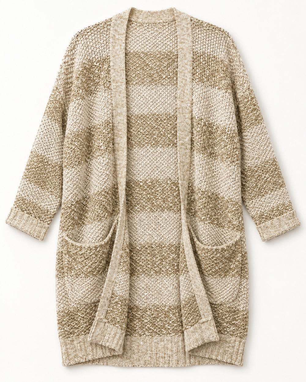 Beige women's preloved long cardigan, VW-LC41