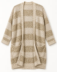 Beige women's preloved long cardigan, VW-LC41