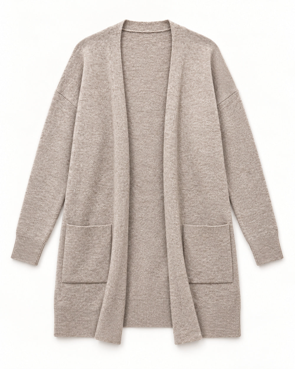 Taupe women's preloved long cardigan, VW-LC49