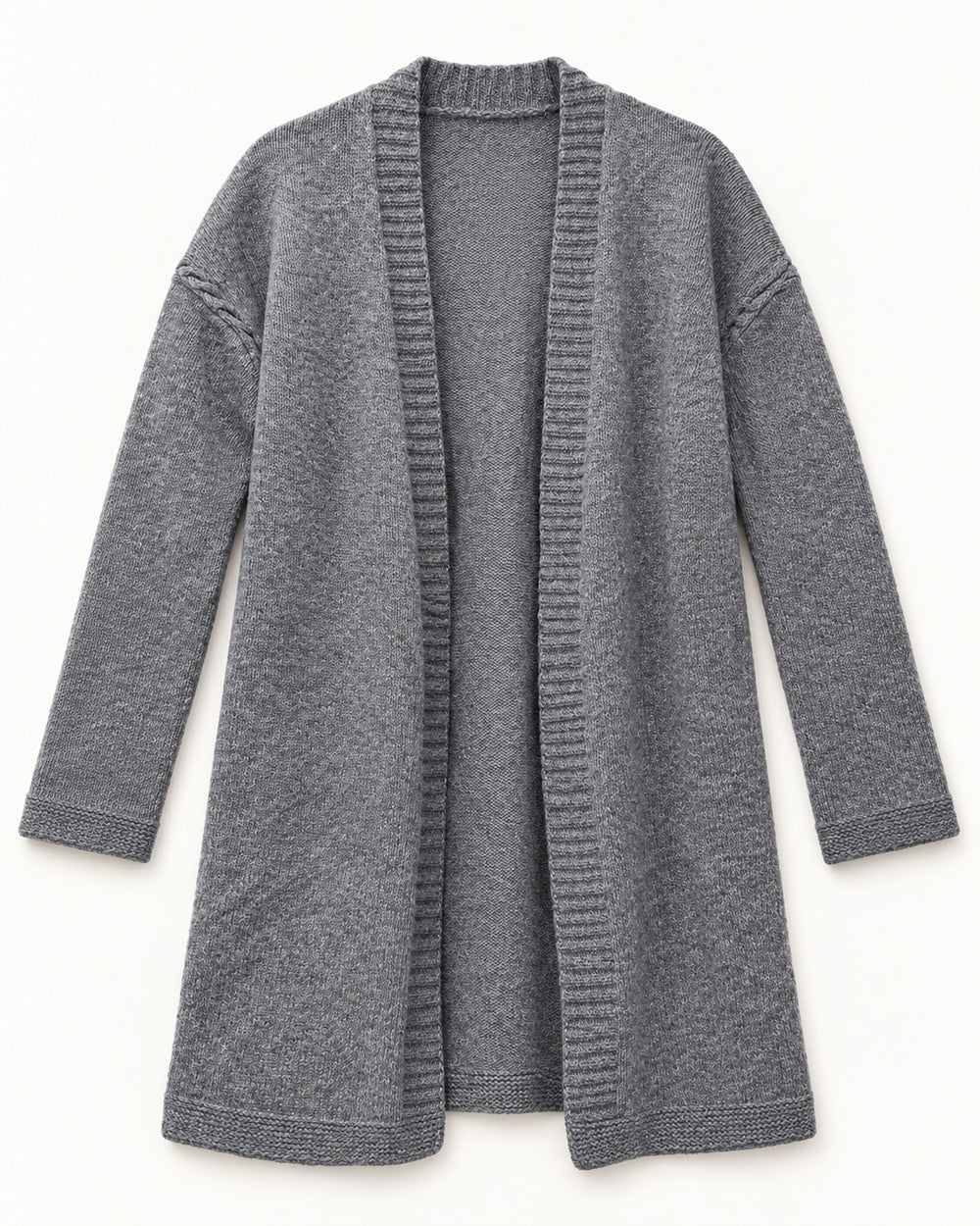 Charcoal Grey & Lilac women's preloved long cardigan, VW-LC55