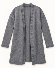 Charcoal Grey & Lilac women's preloved long cardigan, VW-LC55