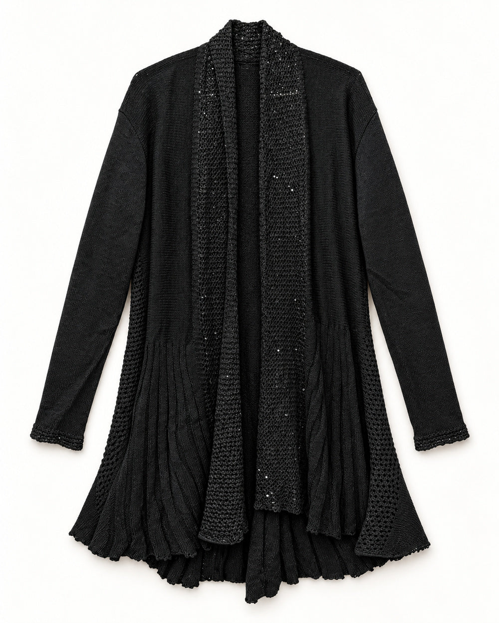 Black & Charcoal Grey women's preloved long cardigan, VW-LC58