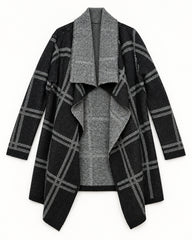 Black & Charcoal Grey women's preloved long cardigan, VW-LC64